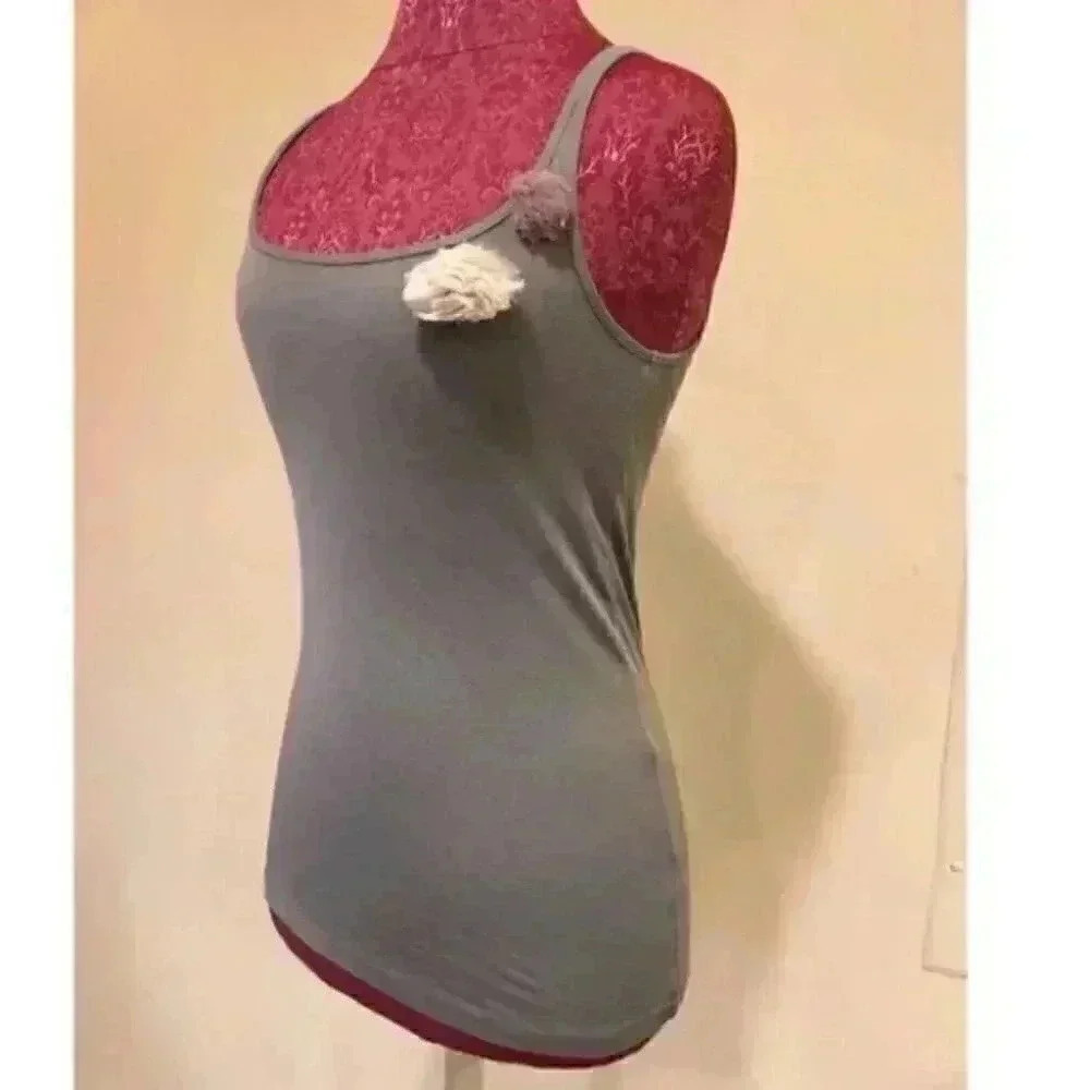 J Crew Womans Top Size small Gray Floral Tank - Picture 6 of 9
